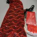 Women's 1920s Flapper Sequin Dress for Great Gatsby Theme Party Dress With Roaring 20s Accessories Set for Party (Red), Size XS