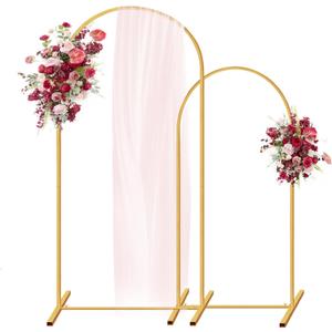 Metal Arch Backdrop Stand 7.2FT+6FT Wedding Arch Backdrop Stand Set of 2 Gold Arch Backdrop Stand for Valentines Day Party Wedding Ceremony Baby Shower Birthday Floral Balloon Decration