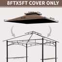 Grill Gazebo Replacement Cover 5x8 Ft Canopy Top Compatible with Grill Gazebo Frame Model L-GG001PST-F,L-GG001PST-H,L-GG001PST-F2, (Brown)