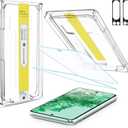 4 in 1 Screen Protector for Google Pixel 8 Pro, Dust-Elimination Installation, 2 Pack Tempered Glass Film with 2 Pack Camera Lens Protector,9H Hardness