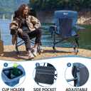 Portal Outdoor Rocking Chair Camping Folding Portable Rocker with Cup Holder Side Pocket Carry Bag, Support 350LBS (Midnight Blue)