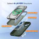 Miracase Compatible with iPhone 15 Case, [Soft Anti-Scratch Microfiber Lining], Liquid Silicone Case Gel Rubber Shockproof Drop Protection Phone Case for iPhone 15, Dark Green