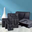 HUAPRINT 30 Pack Black Gift Bags with Ribbon Handles,4x2.75x4.5 inch Paper Bag Bulk for Shopping Party Favor Merchandise Business Wedding Craft Retail Holiday