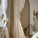 Antok Full Length Mirror, 58"x17" Floor Mirror with Stand, Hanging Mounted Mirrors for Bedroom, Living Room, Cloakroom, Dining Room, Black, Arch