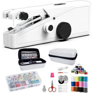 Handheld Sewing Machine For Beginners, Mini Sewing Machine Portable, Easy To Use & Includes Sewing Kit, DIY Projects at Home or on the Go, Sewing Machine for Adults and Beginners, White