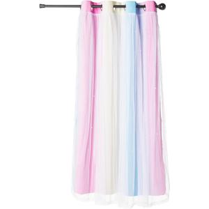 NICETOWN Blackout Curtains for Girls Bedroom Kids Rainbow Cute Window Curtains Drapes for Living Room Princess Star Cut Out Curtains for Nursery, 2 PCs, Pink Grey, 52W x 63L