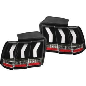 WKK LED Tail Lights Black Brake Lamps Plastic Right Left Rear FO2818109 BAP11494 FO2819109 HLTLF9FMBSBL