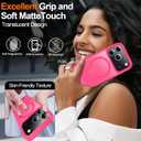 2 x MOZOTER for iPhone 17 Pro Case with Kickstand,[Compatible with MagSafe] [12FT Military Grade Protection] Slim Translucent Matte Shockproof Phone Case,6.3",Rosered