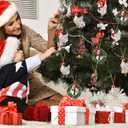 8Pcs Acrylic Chicken Ornaments Christmas Tree Pendant Decor Xmas Tree Hanging Decoration Acrylic 3D Chicken Signs Christmas Farm Theme Decor