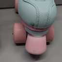 jessie Roller Skates for Women Girl Adult, PU Leather Light-up Wheels Roller Skate for Beginners Professionals Indoor Outdoor (35-Women 4.5/Youth 3.5, Pink&Green)