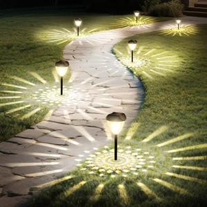 Ensenior 16-Pack Solar Lights Outdoor, 14.17" Auto ON/Off 3000K LED Solar Garden Lights for Pathway, Yard, Patio, Walkway, Planter, Waterproof, Energy-Efficient Landscape Lighting