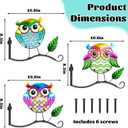Metal Birds Wall Art Decor with Hanging Hooks, 3D Colorful Bird Outdoor Hanging Wall Art Patio Fence Decorations, Plant Bracket for Planters Wind Chimes Lanterns Garden Patio Decor (Owl)