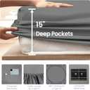 Grounding Sheets Gray Queen Size - 90% Organic Cotton + 10% Pure Silver Fitted Bed Sheet for Earthing - 400 Thread Count Deep Pocket Grounded Bedsheets - Improved Sleep Down to Earth Ground Bedding