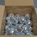 Funtery 100 Pcs Mirror Disco Balls Bulk Assorted Silver Hanging Disco Ball Decor for Home Wedding Birthday Dance Music 70 S Theme Party Christmas Tree Ornaments(1.2'', 2'')