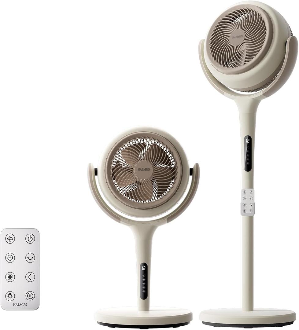 Standing Fan for Bedroom, 1100CFM Pedestal Fans Oscillating with Remote and Night Light, 3 Modes Floor Fan with DC Motor, 25dB Quiet, 12 Speeds, 12H Timer for Home Office- White, Medium
