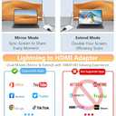 Lightning to HDMI Adapter for iPhone, [Apple MFi Certified] Digital AV Dongle,1080P Sync Screen Cable with Lightning Charging Port for iPhone, iPad to TV/Projector/Monitor No Need Power Supply (White)