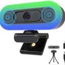 2K Webcam for PC, Plug and Play USB C Webcam with Dual Microphones,Ring Light,Fill RGB Light & Cover,Autofocus,65FOV,1080P@60FPS, PC Web Camera for Desktop Computer Laptop Mac Zoom Streaming