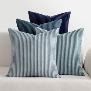 MIULEE Summer Throw Pillow Covers 18x18 Inch Set of 3 Western Neutral Decorative Cushion Covers Soft Boho Farmhouse Modern Coastal Home Decor for Couch Bed Sofa Living Room Dark Blue Navy Series
