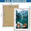 Hongkee 14x20 Picture Frame Set of 2, Distressed White Wood Style - Display 14 x 20 Picture without Mat or 12x18 Picture with Mat, Wall Mounting Horizontal and Vertical