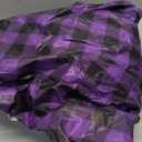 Smiry Round Picnic Tablecloth, Elastic Waterproof Fitted Vinyl Tablecloths for 57"-68" Tables, Flannel Backed Buffalo Plaid Table Cover for Dining, Camping, Outdoor, Black and Purple