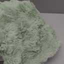 Faux Rabbit Fur Throw Blanket for Couch, Fluffy Warm Plush Thick Bubble Blanket for Bed Sofa Living Room, Soft Cozy Furry Blanket, 50x60 inches, Sage Green