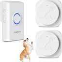 JeaTone Dog Door Bell, Dog Bells to Go Outside, Smart Wireless Potty Training Button for Dogs, Training Dog to Ring The Bell, 2 Pack Button White