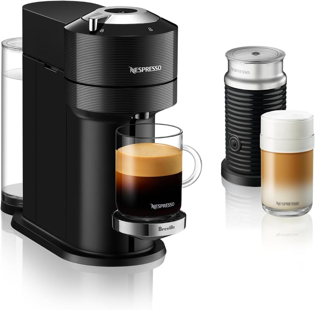 Nespresso Vertuo Next Premium Coffee and Espresso Maker by Breville with Aeroccino Milk Frother (Black)
