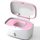 Wipes Dispenser with Weighted Plate, X2 PRO, Seposeve Perfect Pull Baby Wipe Holder, Refillable Wipe Container, Keeps Wipes Fresh, One-Handed Operation. Non-Slip, Easy Open/Close Wipes Case, Pink