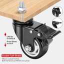 5 Inch Caster Wheels, Casters Set of 4,1/2"-13 x 1 (Screw Diameter 1/2", Screw Length 1.5") Threaded Stem Casters, Heavy Duty Industrial Castors, Locking Caster for Furniture and Workbench