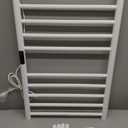 Electric Towel Rack with Voice Control for Alexa & Google Home,TUYA-Wall-Mounted Bathroom Heating Towel Warmer,Stainless Steel Material,31.5x20.08x4.41in,Plug-in,White,10 Bars