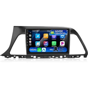 [4G+64G] Android 15 Car Stereo for Hyundai Sonata 2015-2017 with Wireless CarPlay Android Auto,9" Touchscreen Car Radio with Mirror Link Voice Control WiFi/GPS,Bluetooth,FM/RDS,SWC+Backup Camera