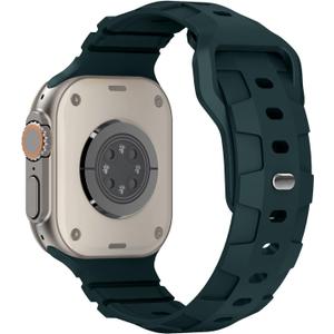 Recoppa Compatible with Apple Watch Band 49mm 45mm 44mm 42mm Band for Men Women, Soft Silicone Replacement Bands for iWatch Ultra 2 Series 9/8/7/6/5/4/SE, Deep Green 42mm/44mm/45mm/49mm