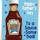 2 x Asmallgf World's Best Daddy Father's Day Card, Funny Sauce Themed, Heartfelt Message Inside, Perfect Fathers Day Decoration Gift for Dad from Son Daughter
