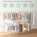 SONGMICS Clothes Drying Rack, Foldable 2-Level Laundry Drying Rack, Free-Standing Laundry Airer, with Height-Adjustable Wings, 33 Drying Rails, Sock Clips, Silver and White ULLR053W01V1, 2 Tiers22"d X 61.8"w X 64.3''h )