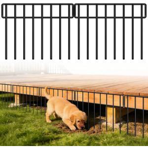 HIHADUUM 30Ft(L) X 13Inch(H) Animal Barrier Fence - 21 Pack Garden Fence Animal Barrier Garden Border, Rustproof Metal Fencing Panels, No Dig Fence Panels Defense for Dogs, Rabbits, Outdoor Patio