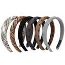 LONEEDY 6PCS Wide Padded Headband for Women Cotton Neutral Color Sponge Thick Hairband for Girls Non-Slip Solid Hair Band (Mixed colors 6PCS, One Size) (1 Count (Pack of 6))