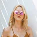 URUMQI Sunglasses Over Glasses Women, Polarized UV400 Protection Fit Over Glasses Sunglasses for Women Round Cat Eye