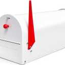 Large Mailboxes for Outside, Black Metal Mailbox, Galvanized Steel Post Mount Mail Box, Large Capacity, 21.97 x 13.62 x 18.35 Inches White