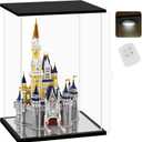 NONEMEY Clear Acrylic Display Case with Remote Control Light for Collectibles, Dustproof Model Showcase Organizer Box, Display Case for Collectibles (20x14x30.7inch,51x36x78cm)