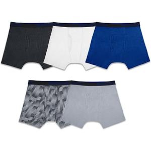 Fruit of the Loom Boys' and Toddler Boxer Briefs, Tag Free & Breathable Underwear, Assorted Color Multipacks (Medium, 5 Pack - Breathable Cotton Mesh)