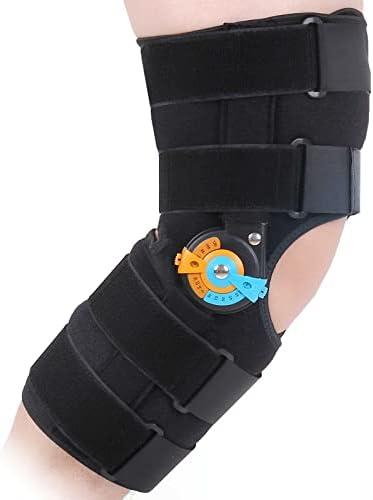 Tairibousy Hinged Knee Brace with Side Stabilizers ROM Knee Support Adjustable Knee Immobilizer for Knee Pain ACL MCL PCL Arthritis Meniscus Tear Post OP Recovery for Men and Women (M)