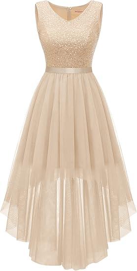 BeryLove Cocktail Prom Dresses 2025 Formal Wedding Guest Dresses Sleeveless Lace High Low Homecoming Dress, Size 3XL