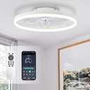 STERREN Ceiling Fans with Lights,20" Low Profile Ceiling Fan with Remote Control, Modern Flush Mount Ceiling Fan,White Fan Light for Bedroom, Living Room,Kitchen,Small LED Ceiling Light Fixture
