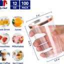 JOLLY CHEF 100 Pack Rose Gold Plastic Disposable Cups, 12 oz Clear Plastic Cups Tumblers, Elegant Rose Gold Rim Disposable Glasses Suitable for Party Wedding
