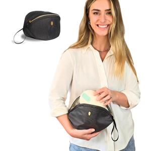 Wearable Breast Pump Bag - Fits Elvie, Willow, Momcozy and All Others - Black Small Pump Bag with Wrist Strap  Hands-Free Pump Carrying Case and Storage for Travel