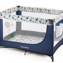 Pamo Babe Pack and Play Portable Crib Baby Playpen for Toddler Unisex Playard Foldable Baby Crib with Mattress Pad Lightweight Travel Playard Blue
