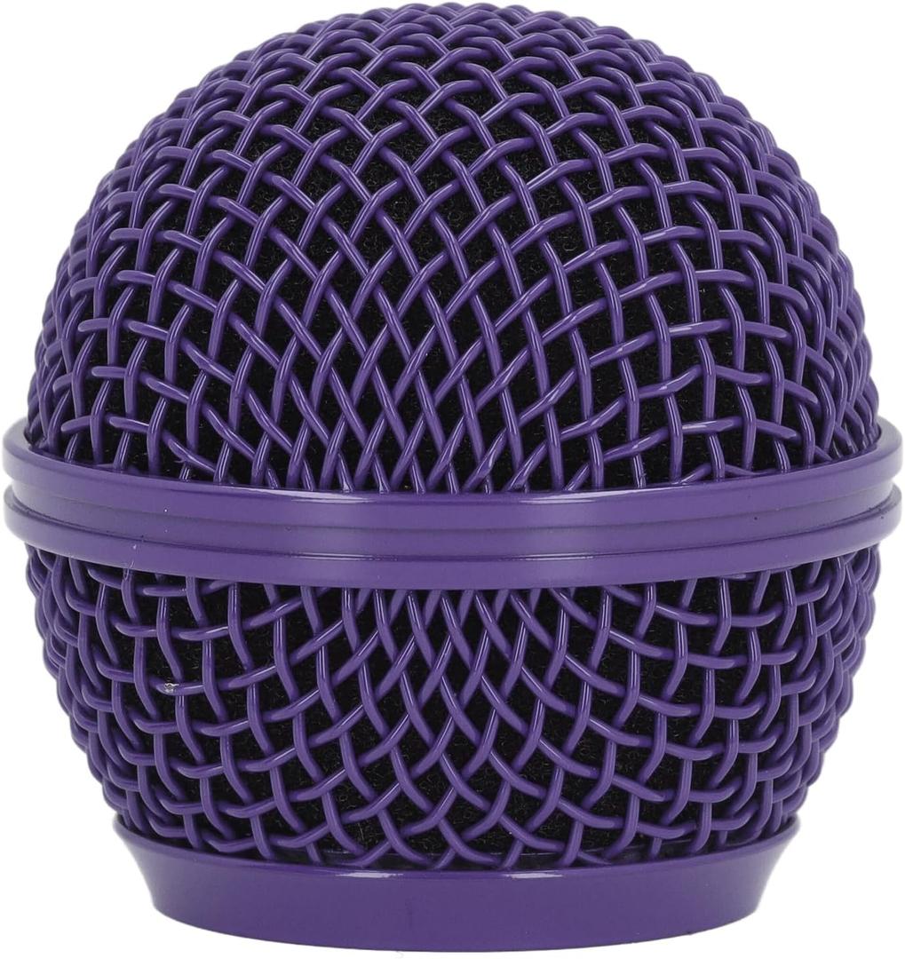 Microphone Head Replace, Mic Grille for SM58S, SM58LC, BETA58, BETA58A, M30, SV100, UT2, PGX24 SLX4, Steel Mesh Replacement Heads with Inner Foam () (Purple)