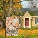 4 x Fall Welcome Pumpkins Footballs Maple Leaves Autumn Garden Flag Yard Flag 12x18 Inch Double Sided Small Mini Yard Outdoor Outside Farmhouse Holiday Decoration