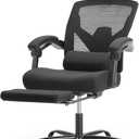 Sweetcrispy Office Computer Desk Chair, Ergonomic High-Back Mesh Rolling Work Swivel Chairs with Wheels, Comfortable Lumbar Support, Comfy Arms for Home, Bedroom, Study, Student, Black