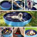 Jasonwell Foldable Dog Pet Bath Pool Collapsible Dog Pet Pool Bathing Tub Kiddie Pool Doggie Wading Pool for Puppy Small Medium Large Dogs Cats and Kids 63" Blue (Mdf Wood Blue)